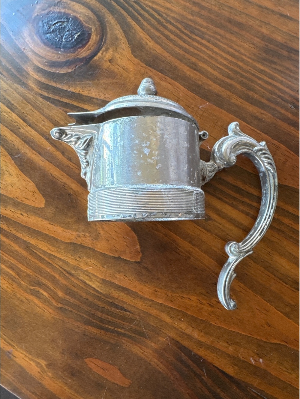 Vintage Silverplate Pitcher Top Mount - Ornate Handle Collar Lid AS-IS Parts